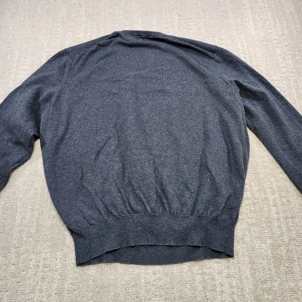 Polo Ralph Lauren Sweater Men Large Pima Cotton Gray Lightweight Knit Preppy‎